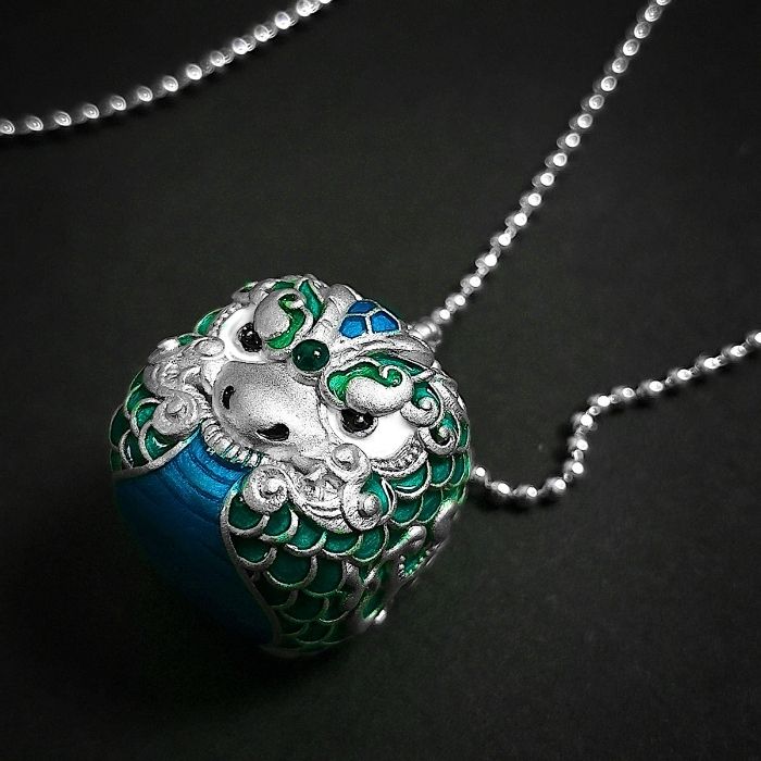Collier Piqiu - Dragon Lion céleste