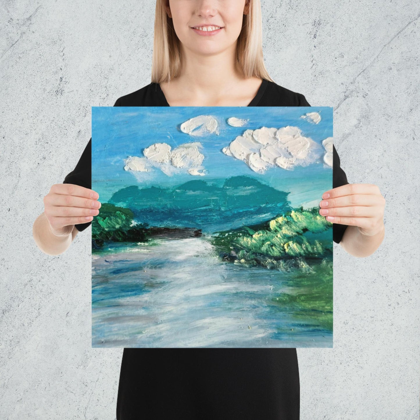 Impression d’art paysage abstrait grand format, idéale pour une décoration murale zen.