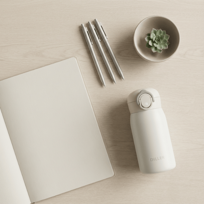 Gourde Isotherme Café 320 ml Blanche – Design Minimaliste