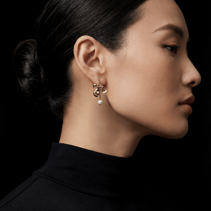Boucles d’oreilles Trèfle à Perle – Plaqué Or 18K Élégantes XinWuSi