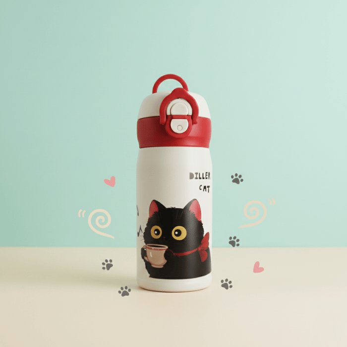 Gourde Isotherme Petit Chat en Acier Inox 316 – 280ml