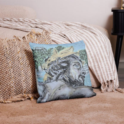 Coussin Déco Premium 18×18" – Paris Antique | Lin & Élégance