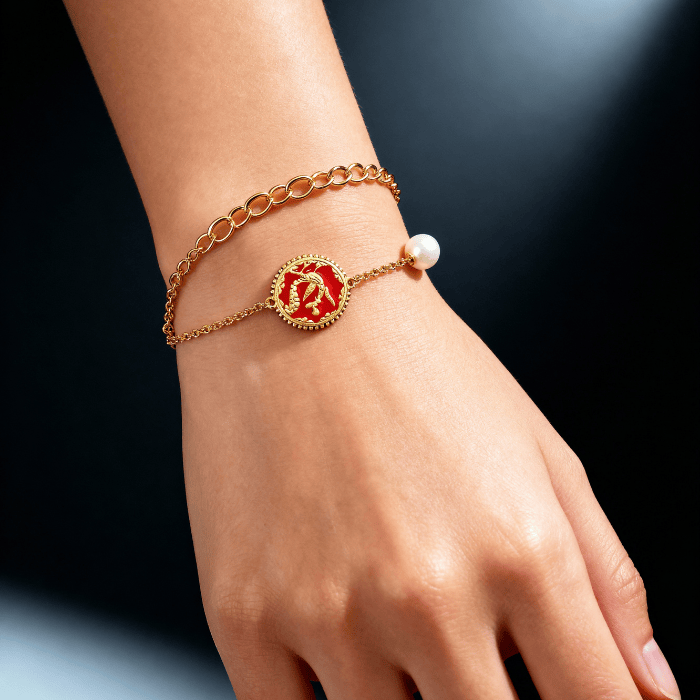 Bracelet Médaillon Céleste au Phénix – Plaqué Or 18K XinWuSi