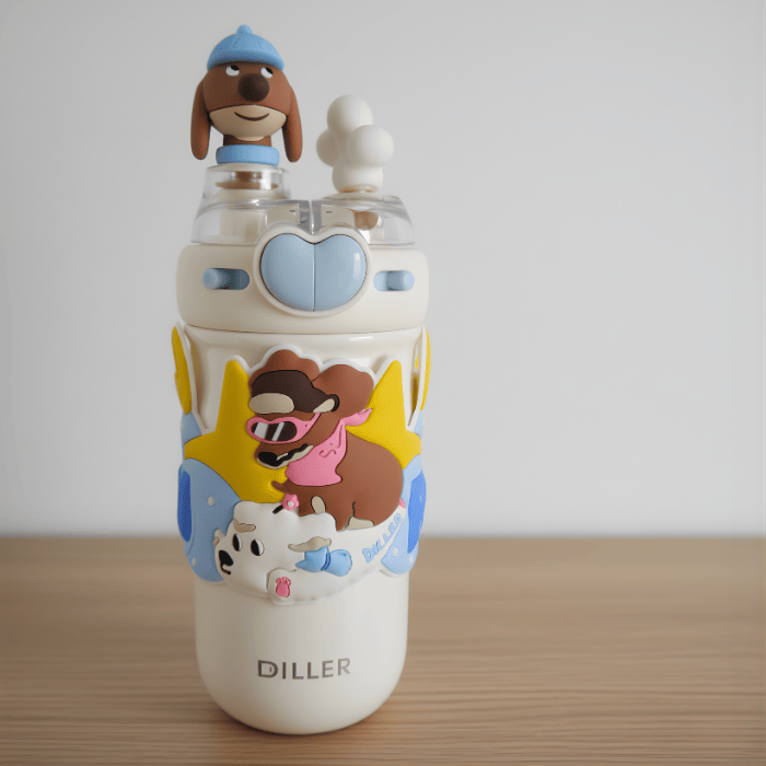 Thermos isotherme 520 ml en acier inoxydable 316 – Design cartoon Capybara & Teckel