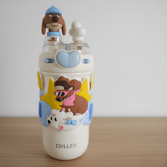 Thermos isotherme 520 ml en acier inoxydable 316 – Design cartoon Capybara & Teckel