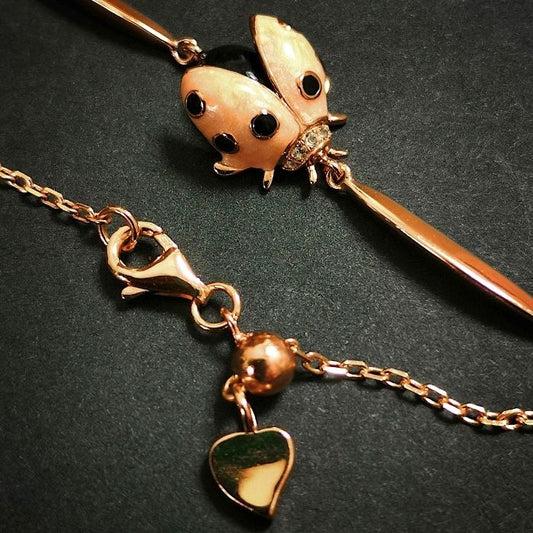 Bracelet Coccinelle au cœur d'or
