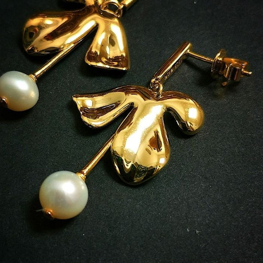 Boucles d'oreilles - Trèfle à perle