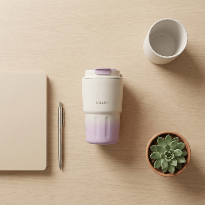 Mug Isotherme Amovible 340ml - Inox 304 - Design Dégradé Minimaliste